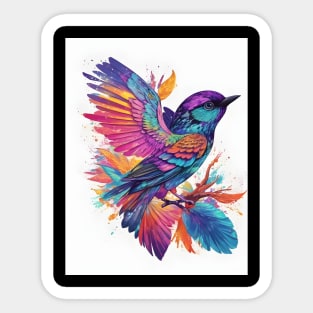 Bright Whimsical Bird Sticker